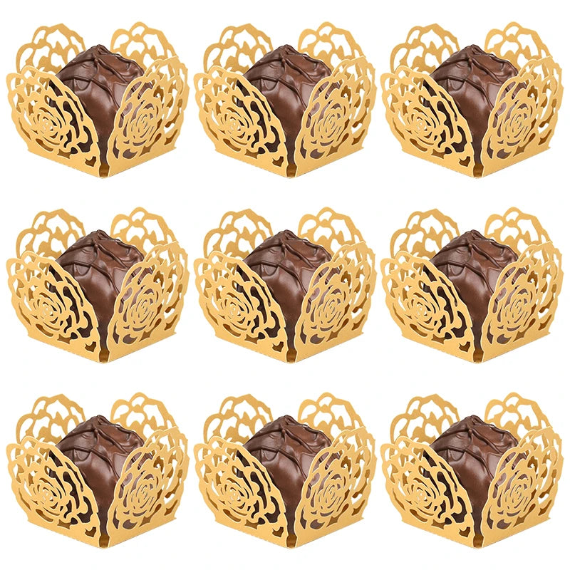 30/50pcs Chocolate Truffle Wrappers Mini Baking Cups Party Decor Mini Baking Cups Babs