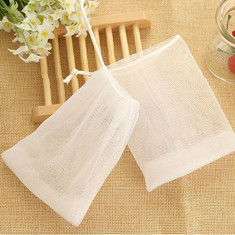 Exfoliating Soap Mesh Bags – Drawstring Foaming Soap Saver Net Soap Saver Mesh Bag Babs