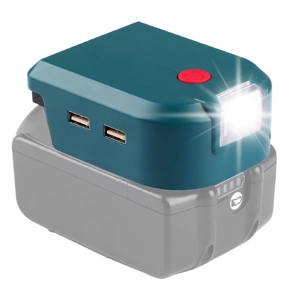 Dual USB Battery Adapter with LED for Makita, DeWalt, Milwaukee Battery USB Adapter Babs For Maikta no clip