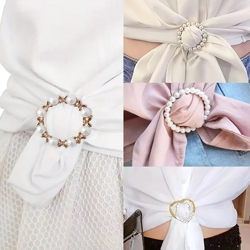 8-Piece Pearl & Rhinestone Brooch Set for Women | Elegant Brooch Pin Set Babs