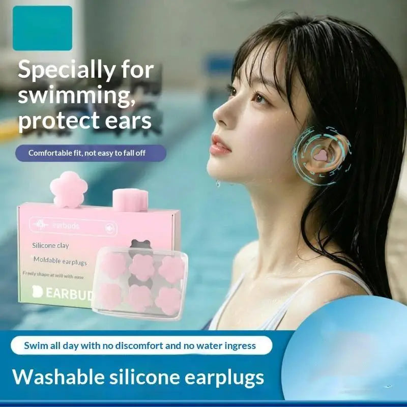 Flower Silicone Earplugs for Sleep & Swimming – 6 Pack Silicone Earplugs Babs