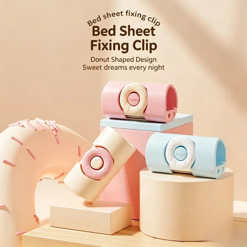 6-Pack Donut Bed Sheet Clips – No-Pin Anti-Slip Fasteners Bedding Fastener Clips Babs