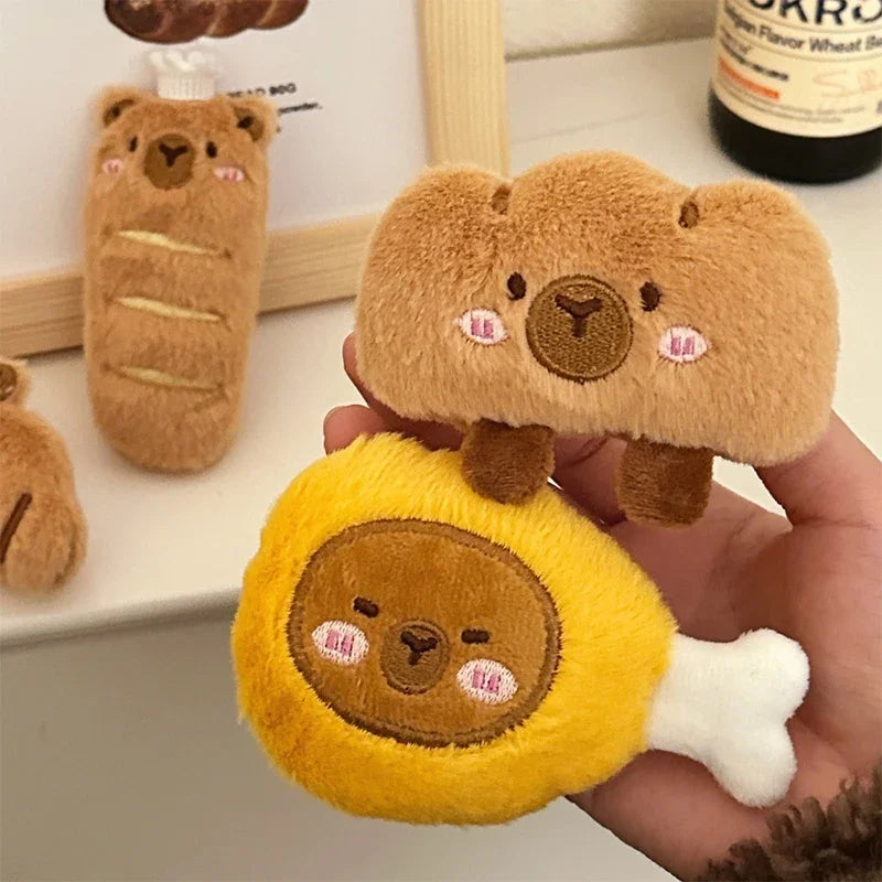 Cartoon Capybara Plush Keychain – Stuffed Croissant Pendant Plush Keychain Babs