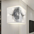 Oeny Double-Sided LED Corner Wall Clock | Acrylic Mural LED Corner Wall Clock Babs Style B-Plug in 26X26X26CM