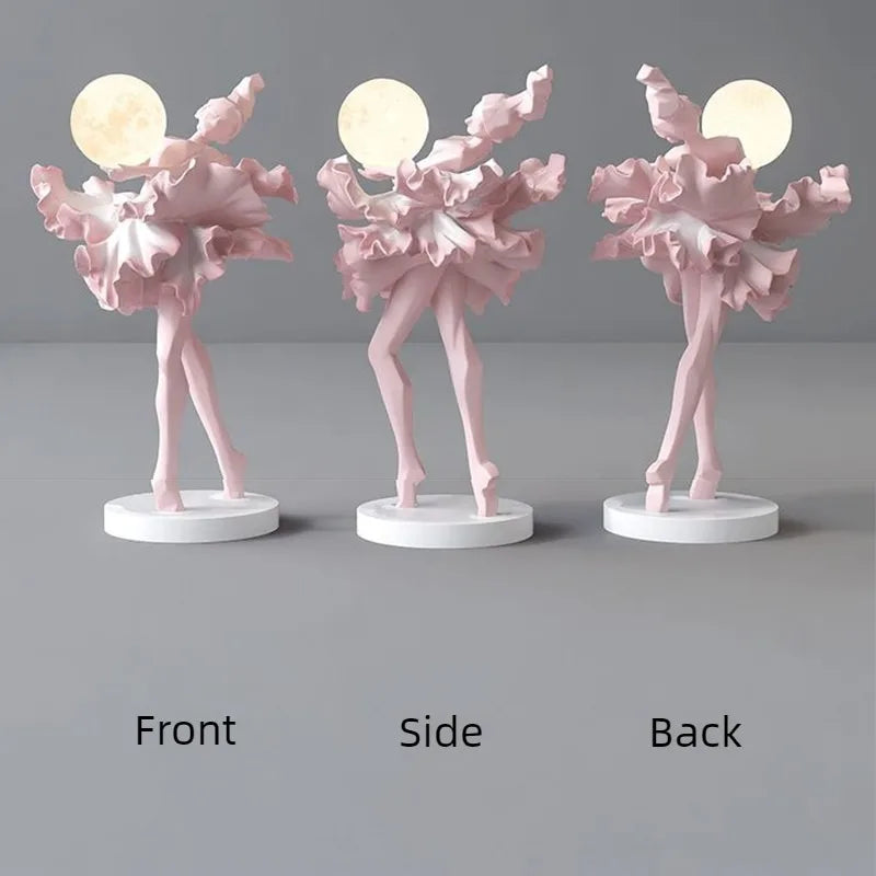 Ballet Girl Sculpture Figurine with Light | Modern Resin Art Decorative Figurine Babs