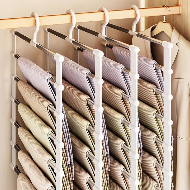 Multi-Layer Foldable Pants Hanger – Non-Slip Trouser Rack Pants Hanger Rack Babs