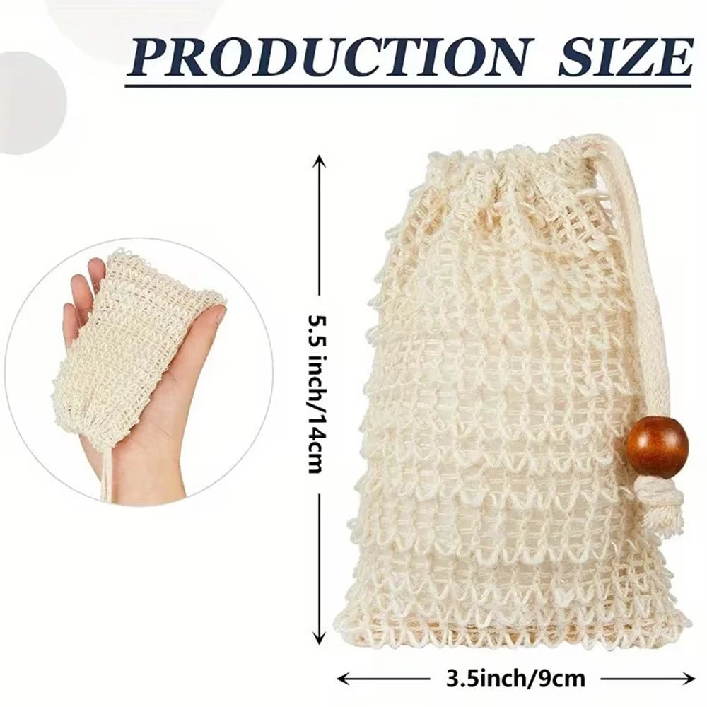 10-Pack Sisal Soap Saver Bags – Exfoliating Shower Scrubber Soap Saver Bag Babs