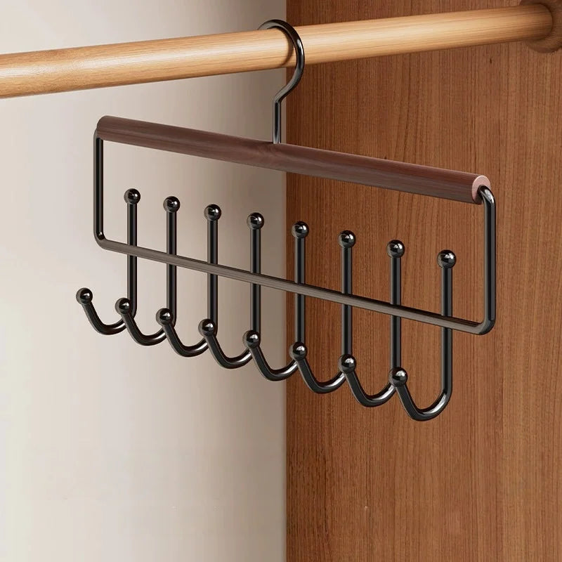 Wall-Mounted Metal Coat Rack with 8 Hooks & Storage Shelf Wall-Mounted Coat Rack Babs Retro color