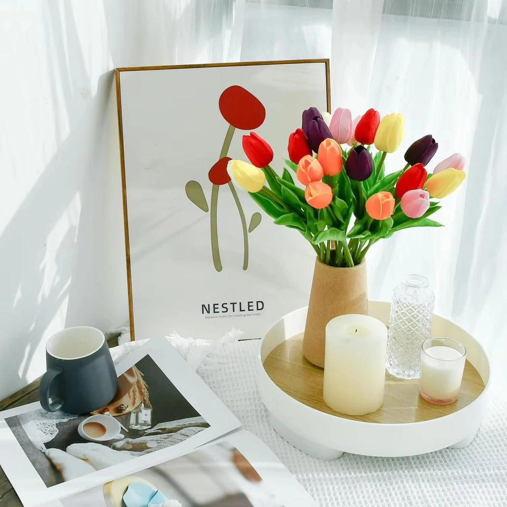 15PCS Real Touch Artificial Tulips – Wedding & Home Décor Artificial Flower Set Babs