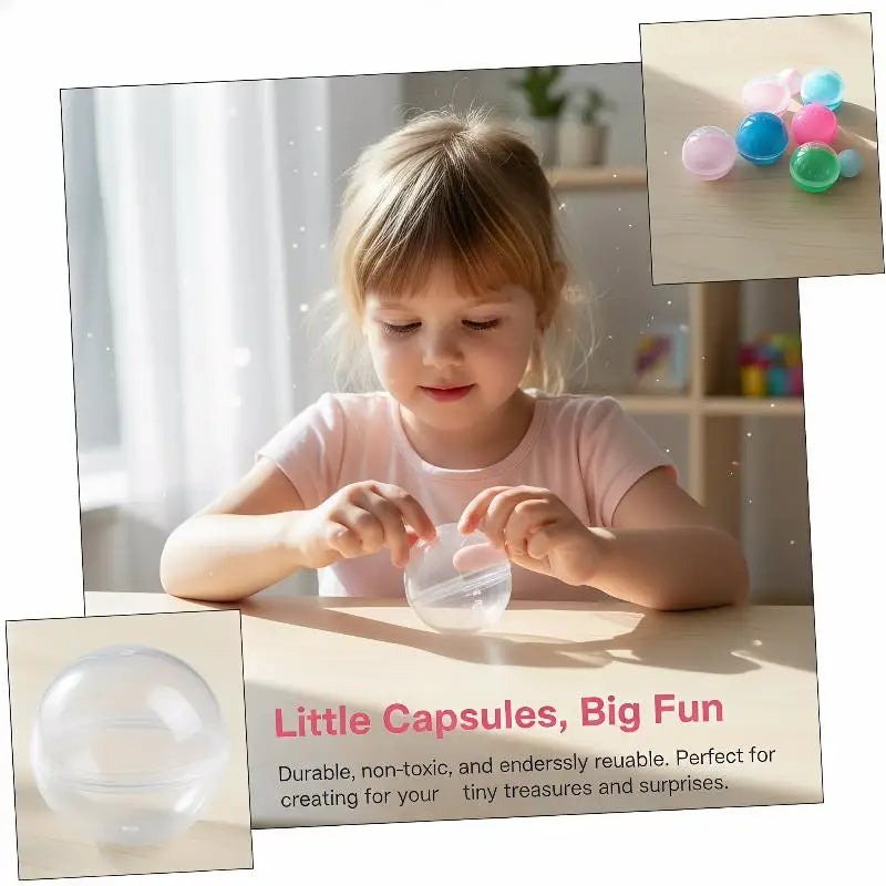 50Pcs Empty Plastic Capsule Balls 60-75MM DIY Surprise Containers Capsule Toy Containers Babs