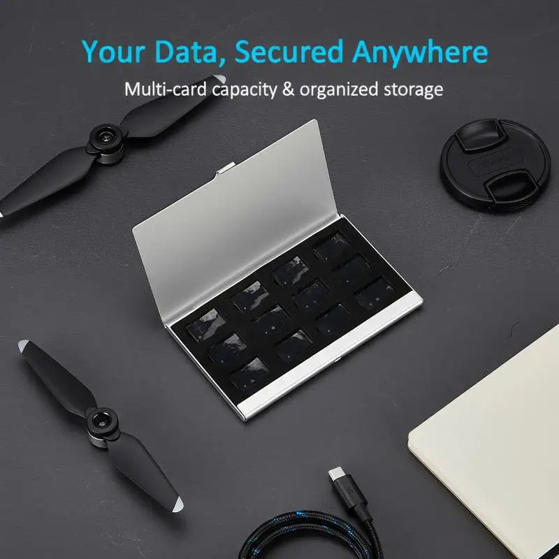 Memory Card Storage Case – TF MicroSD SIM CF Organizer | HUXUAN Memory Card Organizer Babs