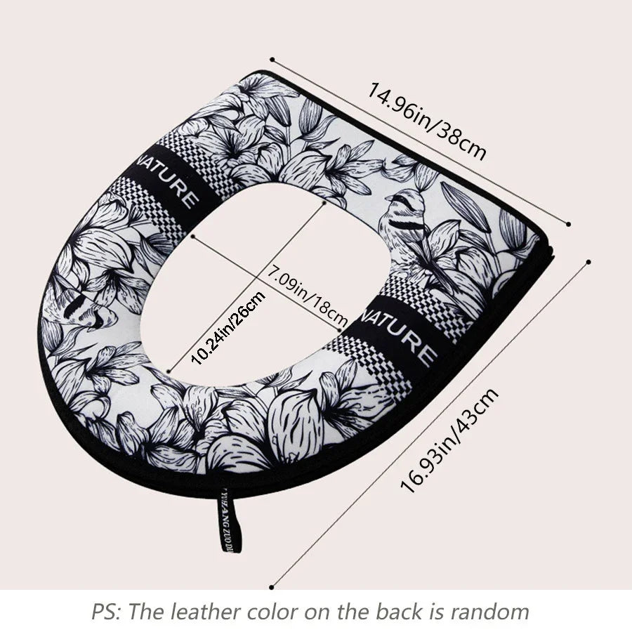 Thickened Cartoon Toilet Seat Cover – Zipper, Waterproof, Universal Toilet Seat Cover Babs