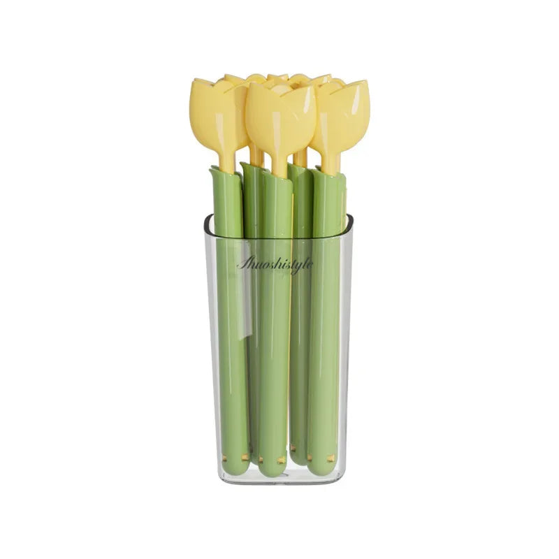 Tulip Magnetic Food Bag Sealing Clips | Fresh-Keeping Fridge Clips Food Bag Clips Babs Yellow 5 pcs