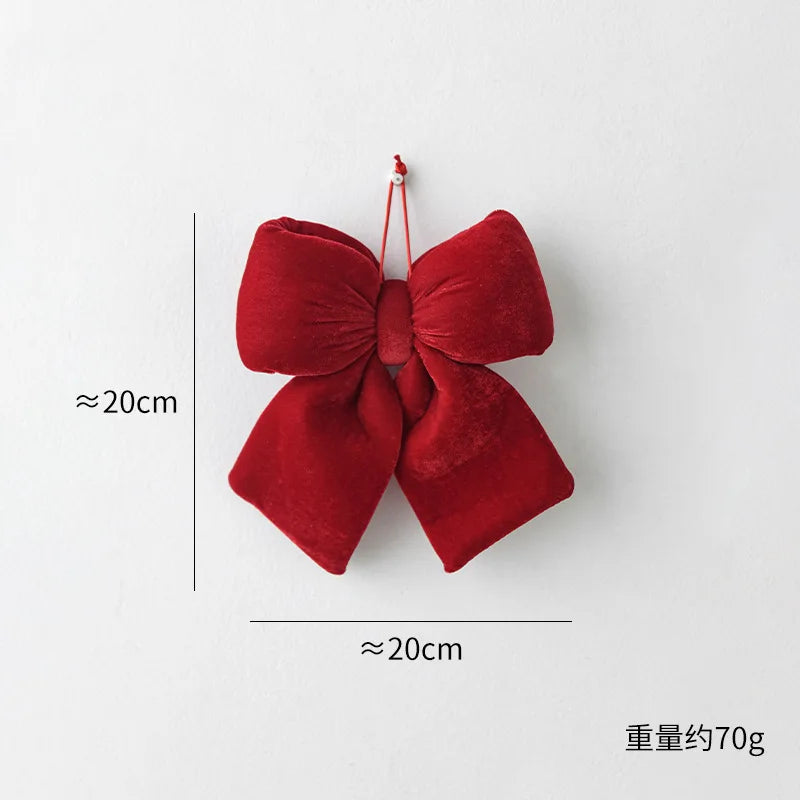 Christmas Velvet Red Bow Ornaments – Xmas Tree Hanging Décor Christmas Bow Ornament Babs M