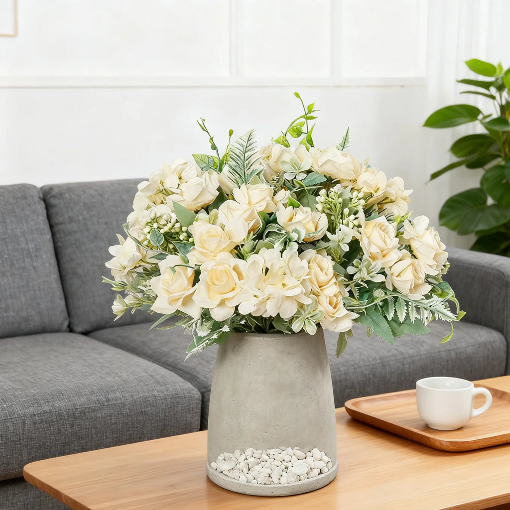Silk Gardenia Hydrangea Artificial Bouquet – Wedding & Home Décor Artificial Flower Bouquet Babs