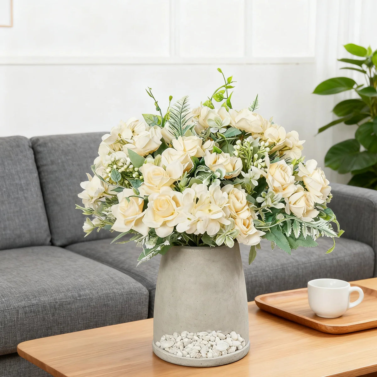 Silk Gardenia Hydrangea Artificial Bouquet – Wedding & Home Décor Artificial Flower Bouquet Babs