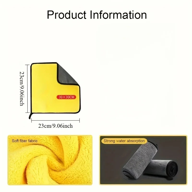 10PCS Thick Microfiber Car Wash Cloths – Double-Sided Towels Car Wash Microfiber Cloth Babs