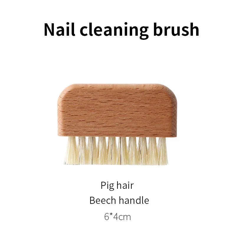Solid Wood Pig Bristle Nail Brush – Gap & Stain Cleaner Nail Cleaning Brush Babs Pig hair