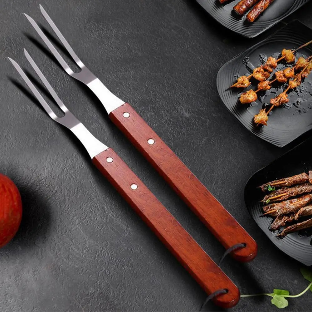 Stainless Steel BBQ Carving Fork with Wooden Handle BBQ Carving Fork Babs
