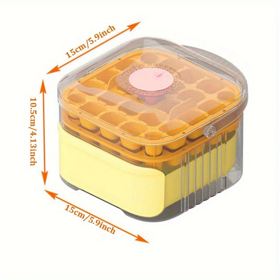 Double Layer Ice Cube Tray with Lid, Bin & One-Click Release Ice Cube Tray Babs