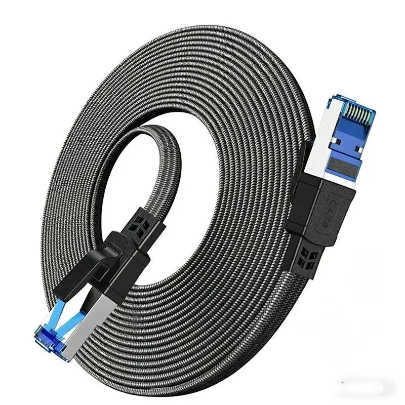 CAT8 Ethernet Cable 40Gbps 2000MHz Flat & Round RJ45 Patch Cord Ethernet Patch Cable Babs