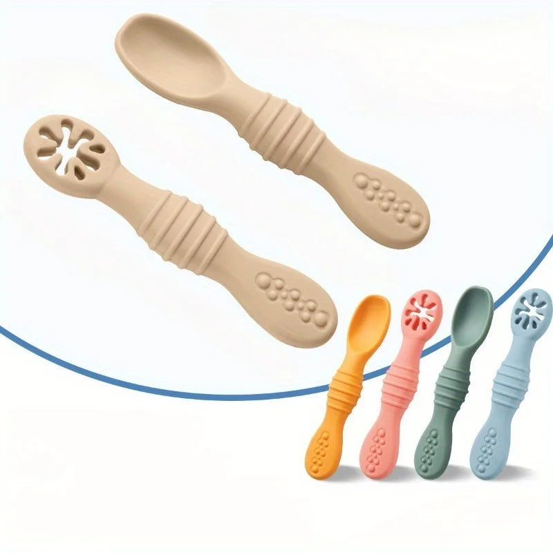 2pcs Food Grade Baby Feeding Spoons – Safe Tableware Set Baby Feeding Spoon Babs