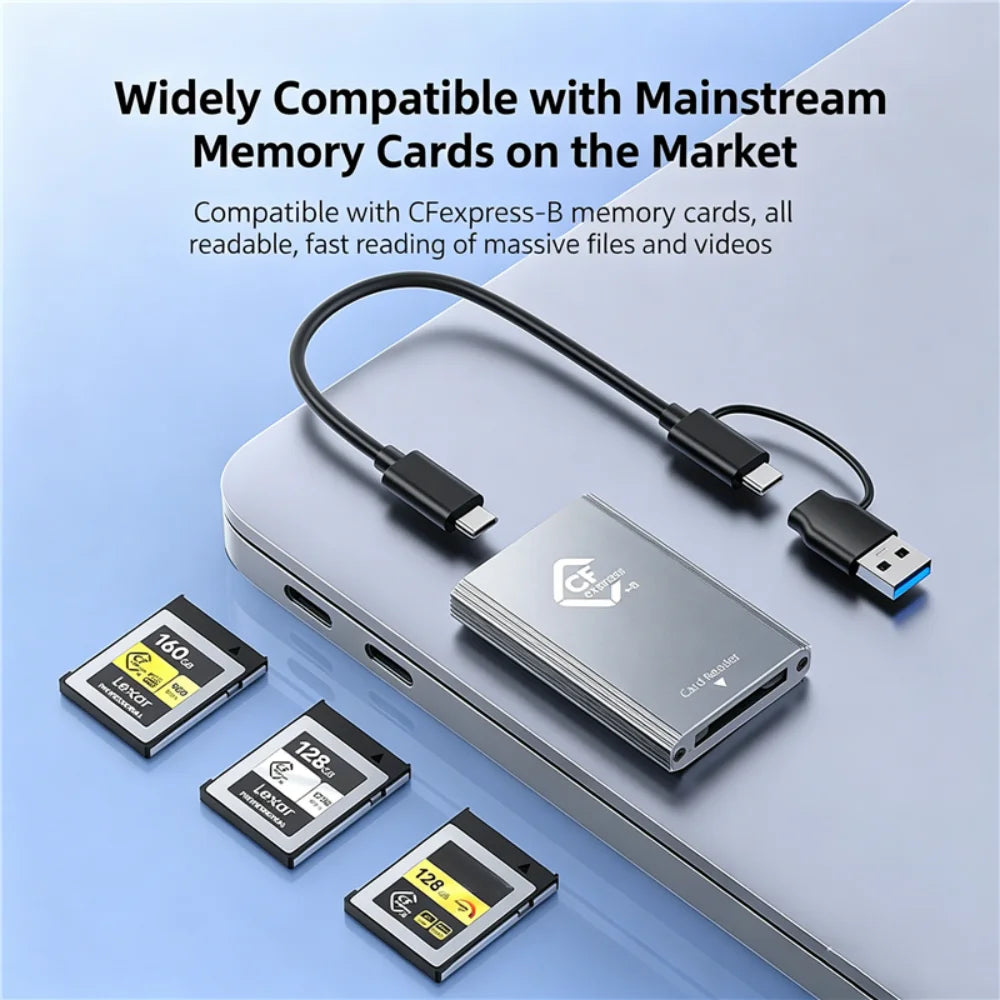 KEBIDUMEI CFexpress Type B Card Reader USB 3.2 10Gbps Adapter CFexpress Card Reader Babs