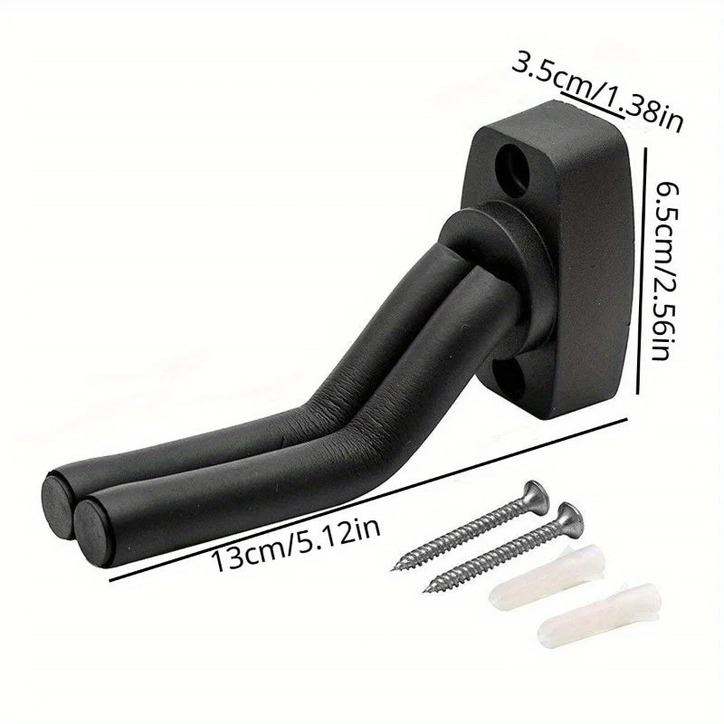 Black Guitar Wall Hanger Hook – All Guitars, Bass & Ukulele Guitar Wall Hanger Babs