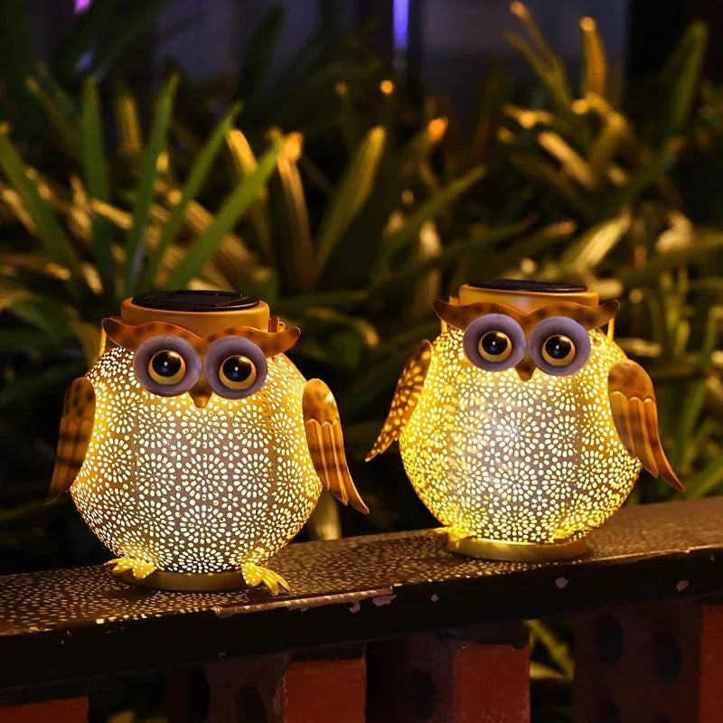 Solar Owl Garden Stake Light – Iron Hollow Projection Lamp Solar Garden Stake Light Babs