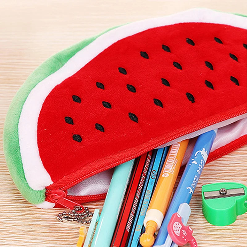 Watermelon Kawaii Plush Pencil Case – Large Capacity Kids Gift Kawaii Pencil Case Babs