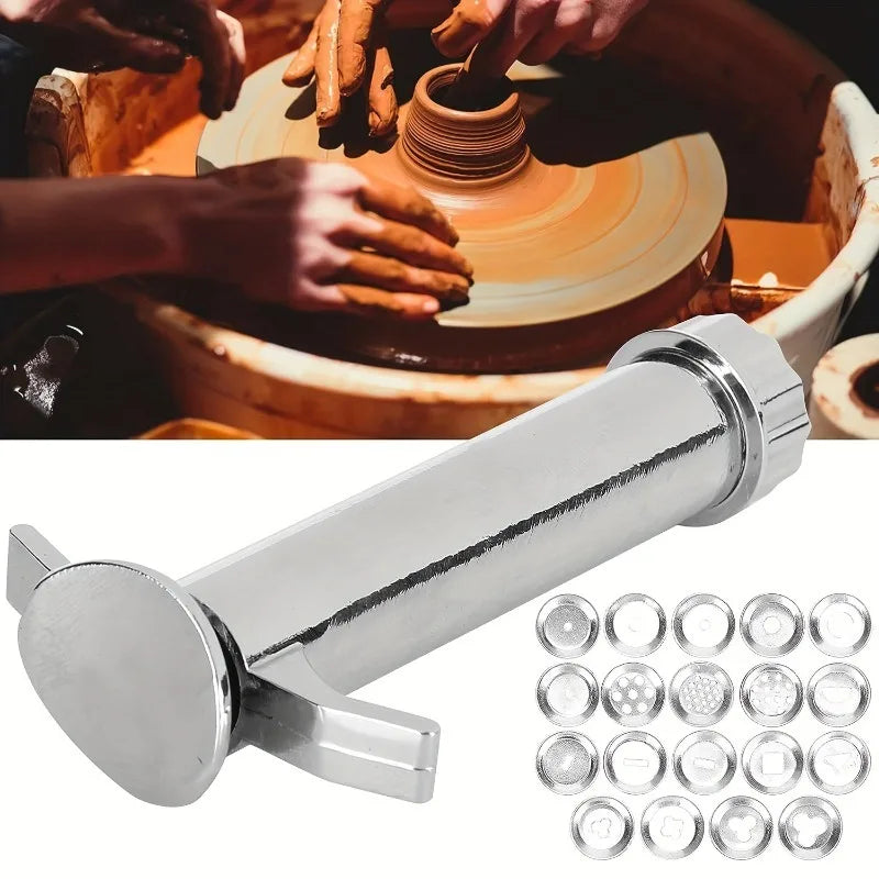 Ceramic Clay Extruder with 19 Shape Discs – Stainless Steel Clay Extruder Tool Babs 1pc