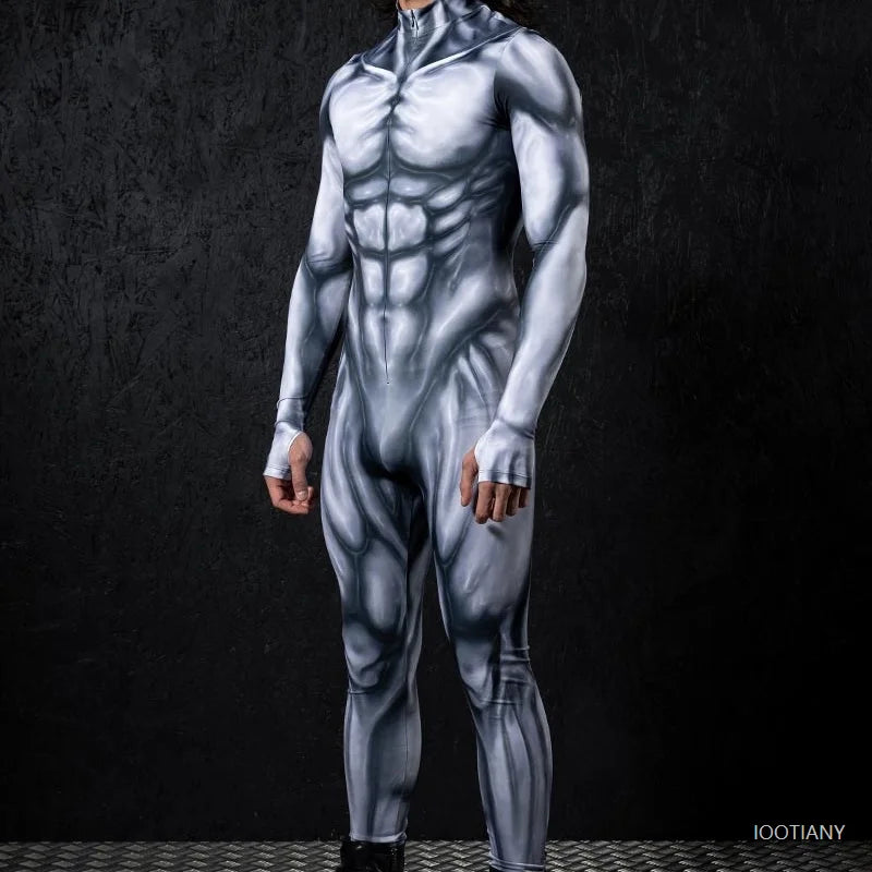 Men's Mechanical Muscle Zentai Bodysuit | Punk Cosplay Costume Cosplay Bodysuit Babs
