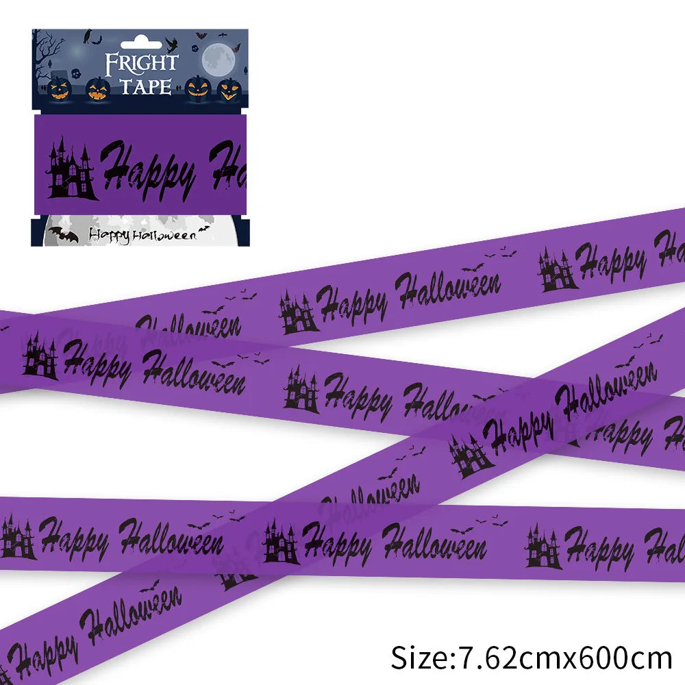 Halloween Pumpkin Lawn Bags & Warning Tape – Yard Decor Halloween Lawn Decor Babs Purple 6m