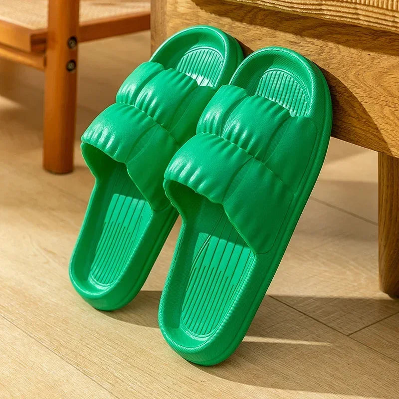 Women's Cloud Slippers EVA Platform Non-Slip Flip Flops Platform Flip Flops Babs Green 36-37