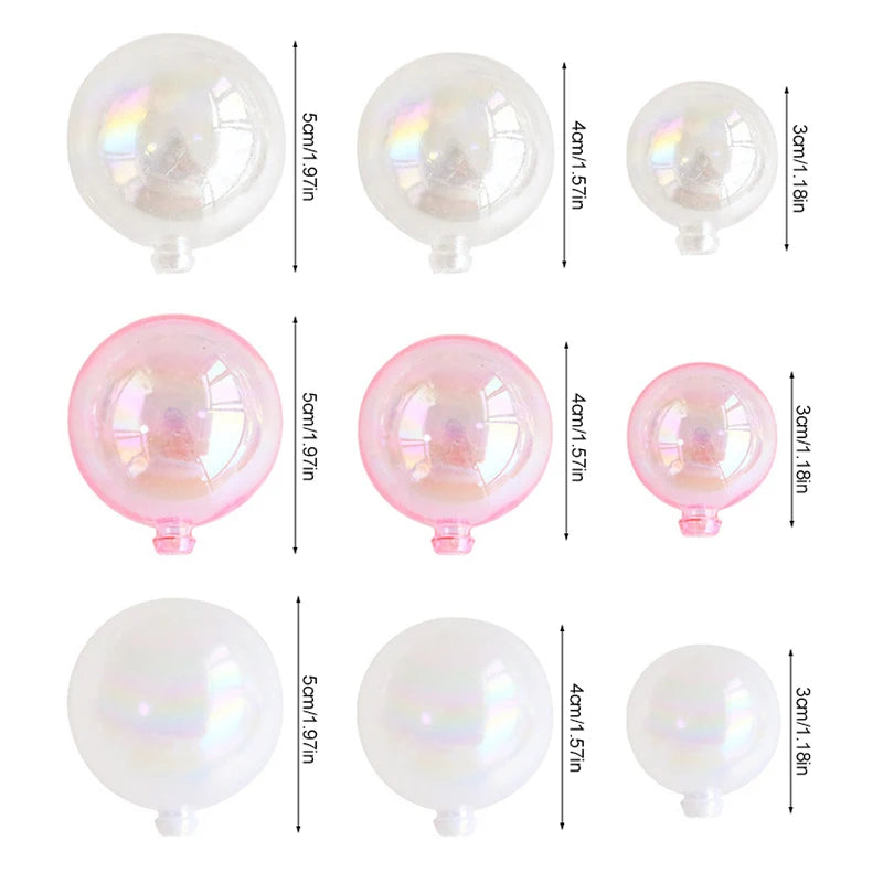 10Pcs Clear Bubble Ball Cake Toppers – Pearl Party Decoration Cake Toppers Babs
