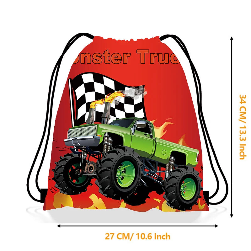 Non-Woven Drawstring Party Gift Bags for Boys & Girls Party Favor Bag Babs Monster TruckD 27x34cm
