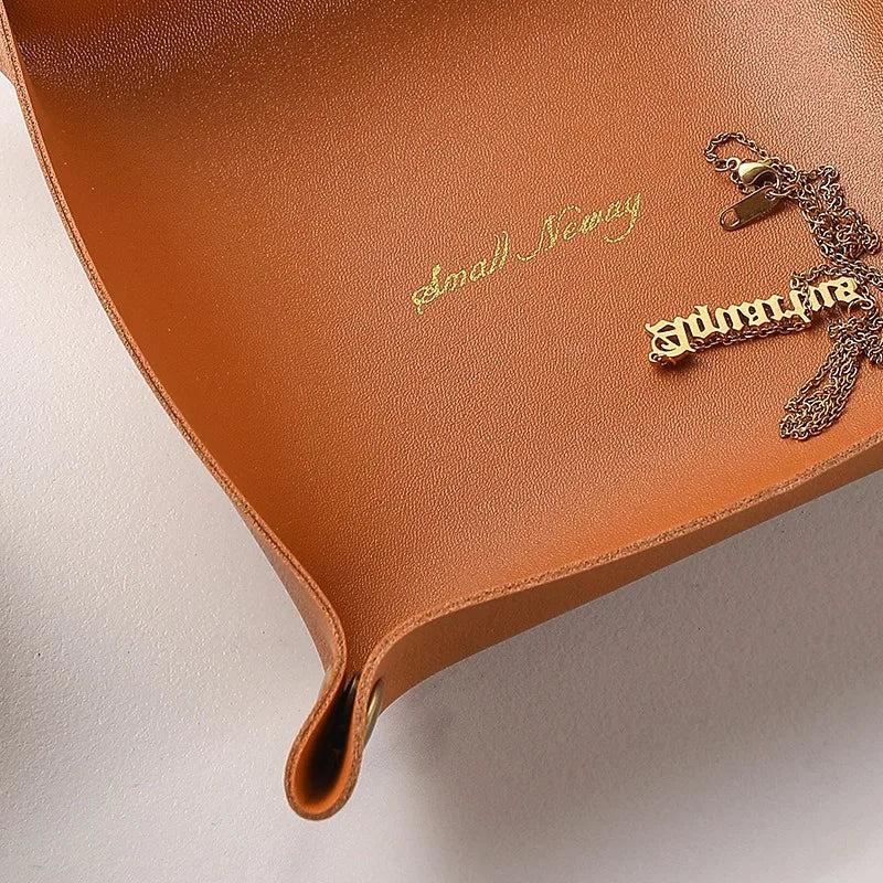 Foldable PU Leather Desktop Storage Tray Organizer Desktop Storage Tray Babs