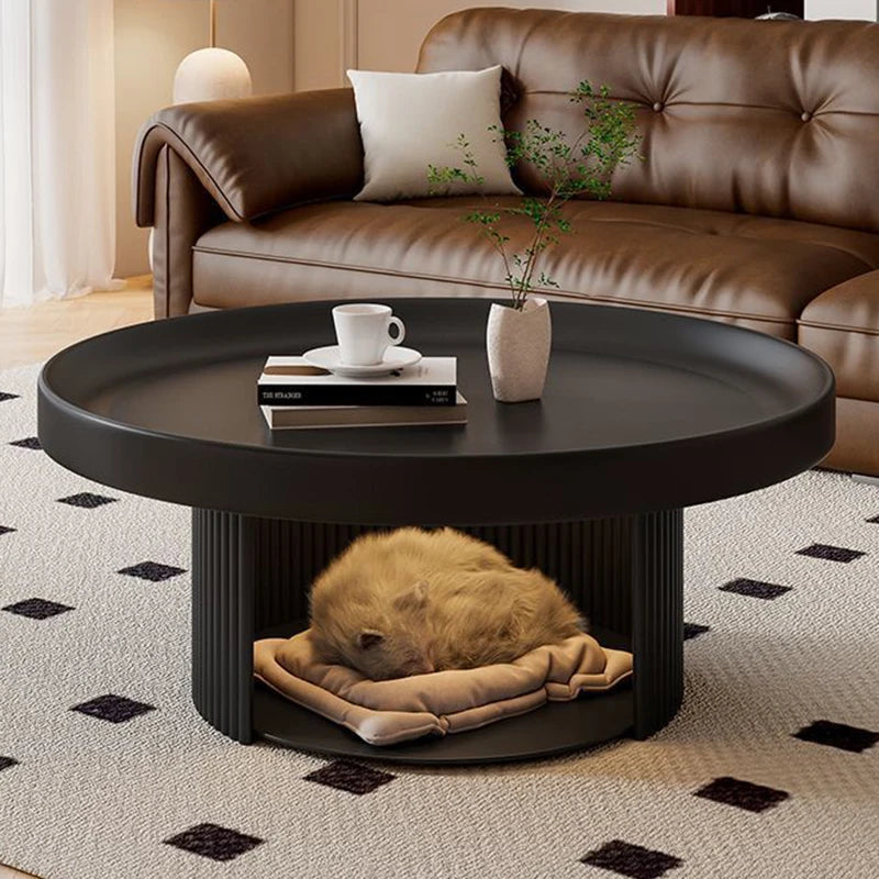 Nordic Round Coffee Table | Modern Minimalist Metal Design Round Coffee Table Babs Black