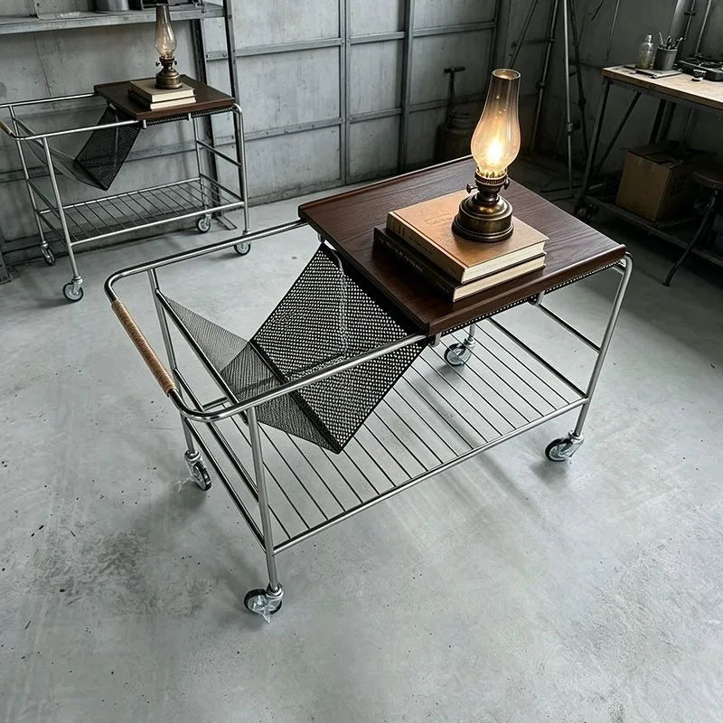 Modern Stainless Steel Mobile Coffee Table – Minimalist Side Table Coffee Side Table Babs