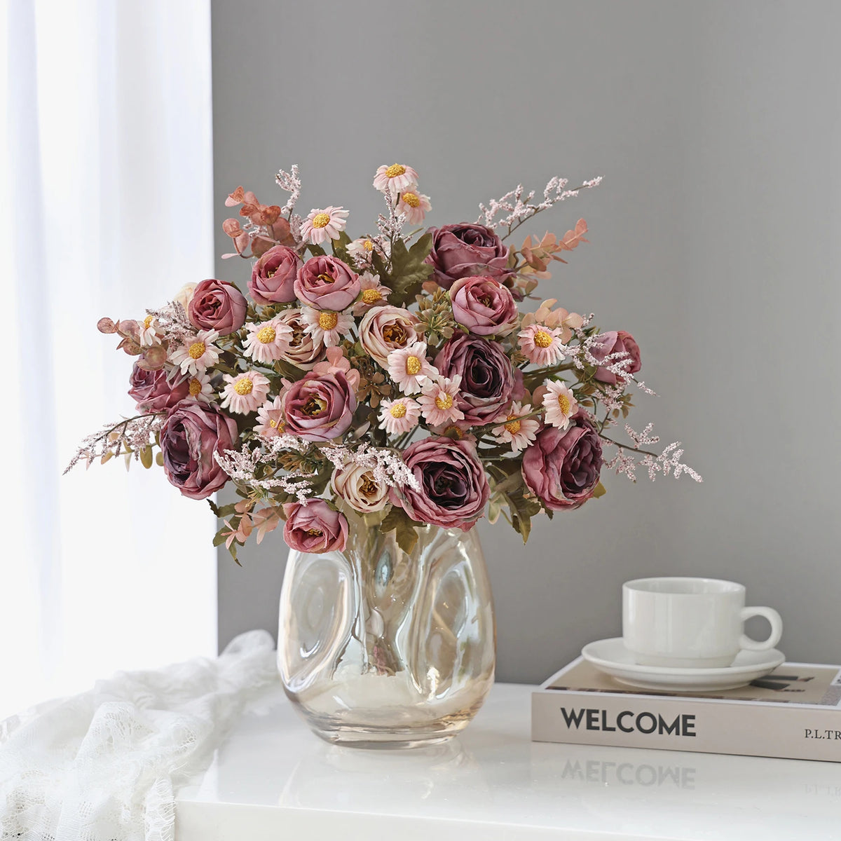 Silk Rose Artificial Flowers for Wedding, Home & DIY Décor Artificial Silk Flowers Babs