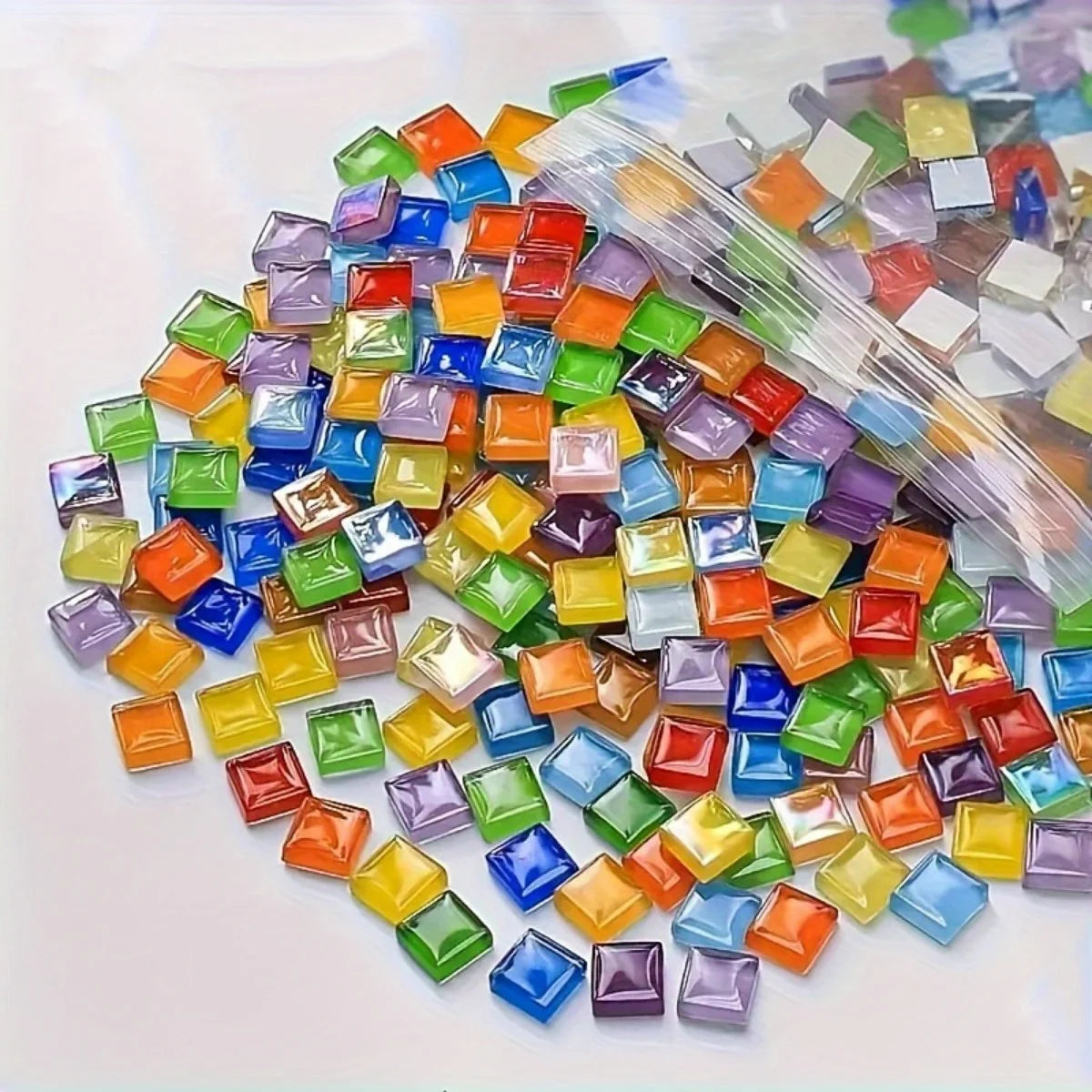 450pcs Crystal Glass Mosaic Tiles – DIY Glitter Craft Supplies Glass Mosaic Tiles Babs