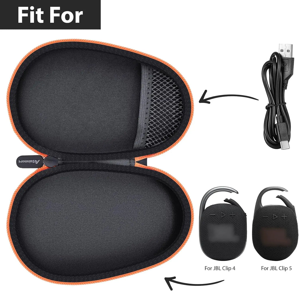 Paiyule Travel Case for JBL Clip 5 & Clip 4 Speaker – Black Speaker Travel Case Babs