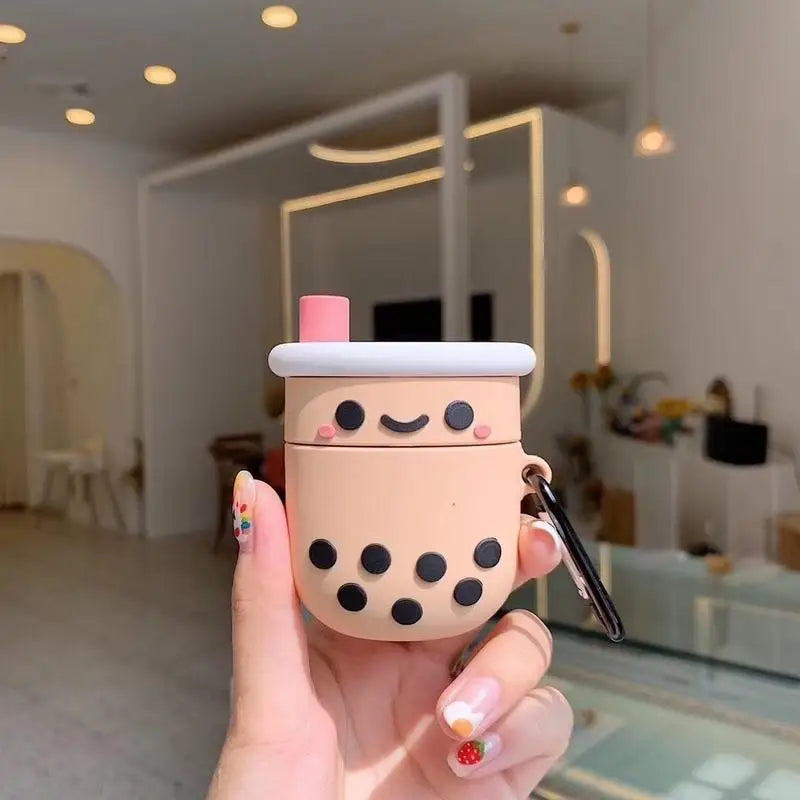 3D Bubble Tea Silicone Case for AirPods 1 & 2 – Cute Cover AirPods Silicone Case Babs