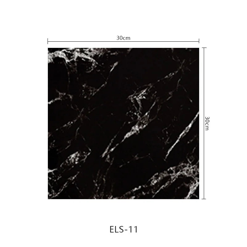 10pcs Self-Adhesive Marble PVC Tile Wall Stickers 30×30cm Peel & Stick Wall Tiles Babs ELS-011 10pcs-30x30cm