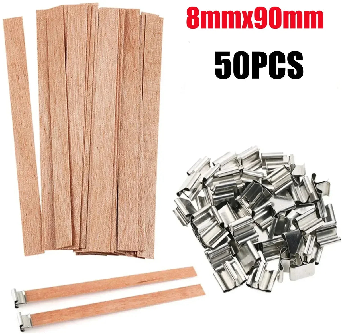Wooden Candle Wicks for DIY Soy & Paraffin Candle Making Candle Making Wicks Babs S-50PCS
