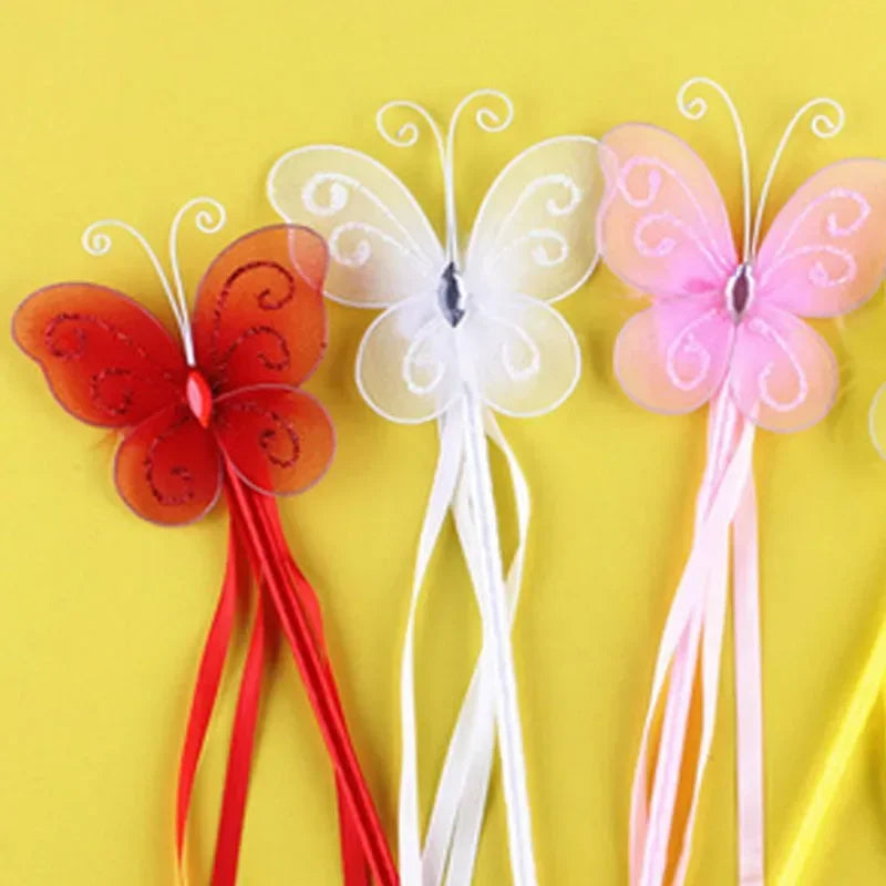 Pink Butterfly Fairy Princess Magic Wand – Cosplay Party Prop Costume Wand Prop Babs Yellow