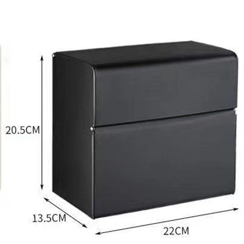 Stainless Steel Tissue Box Holder – Modern Multifunctional Tissue Box Holder Babs Black