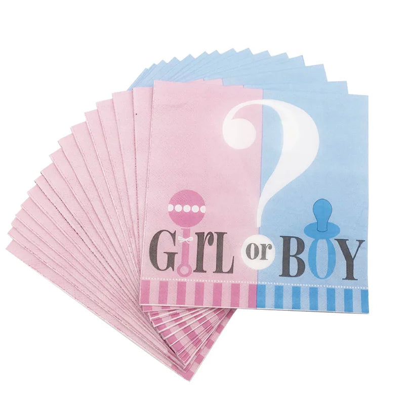 Gender Reveal Disposable Tableware Set – Baby Shower Party Disposable Tableware Set Babs