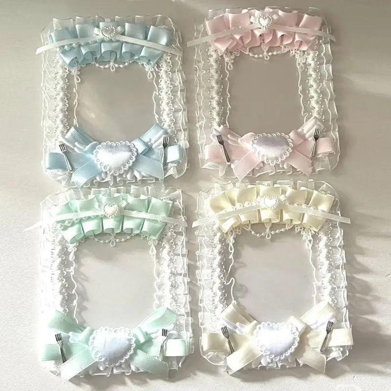 Lolita Photocard Holder – Satin Ribbon, Lace & Alloy Charms Photocard Display Holder Babs