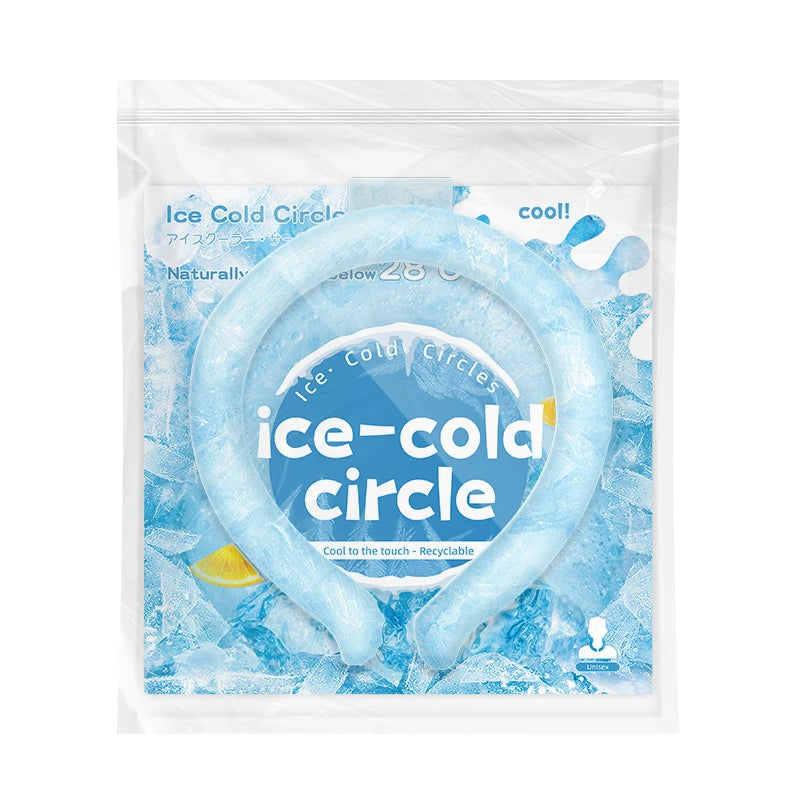 Reusable Gel Neck Cooling Ring – Wearable Summer Ice Pack Neck Cooling Ring Babs Blue
